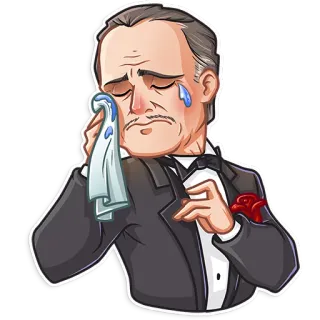 😢 Vito Corleone The Godfather sad, crying, the godfather, corleone, movie, mafia whatsapp sticker