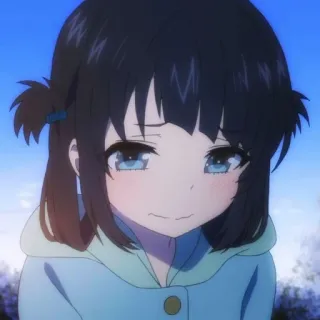 😳 anime, girl, cute, cartoon, portrait, blue eyes telegram sticker