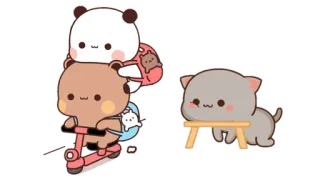 🍩 Bär, Panda, Katze, Roller, süß, Tier, kawaii telegram sticker