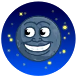 🌚 luna, faccia, cielo, notte, stelle, cartone animato telegram sticker