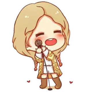 🎤 가수, 마이크, 음악, 만화, 아이돌 telegram sticker