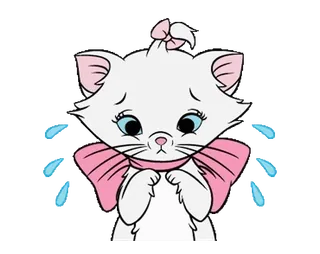 😔 Marie The Aristocats chat, dessin animé, Les Aristochats, Marie, mignon, triste, pleure, Disney telegram sticker