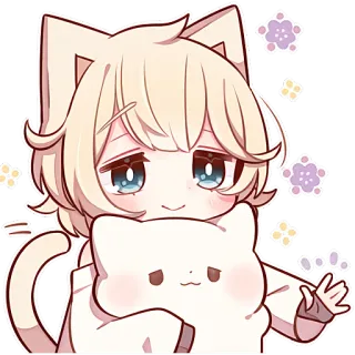 ☺️ anime, cat, kawaii, cute, sticker, cartoon, manga telegram sticker