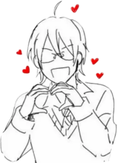 ❤️ amor, corazón, anime, personaje, romance, afecto, dibujos animados telegram sticker