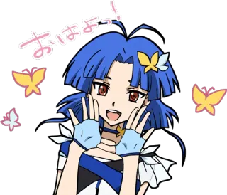 🗣️ おはようっ！ Аниме, Девушка, Бабочка, Мило, Каваий telegram sticker