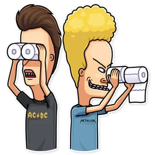 👁 Beavis and Butthead Мультфильм, Комедия, Туалетная бумага, Бивис и Баттхед, Бинокль telegram sticker