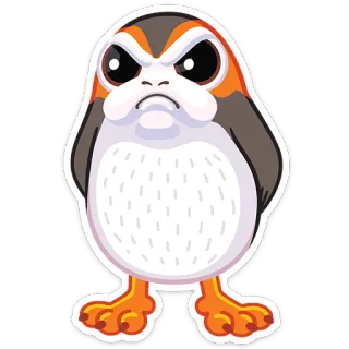 😡 Porg Star Wars porg, Star Wars, pájaro, criatura, enfadado telegram sticker