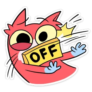 🙅‍♂ OFF 猫, 漫画, 面白い, ステッカー, 叩く, オフ, コミック, ユーモア telegram sticker