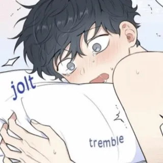🐚 jolt tremble Аниме, Мультфильм, В шоке, Эмоция, Мужчина, Иллюстрация whatsapp sticker