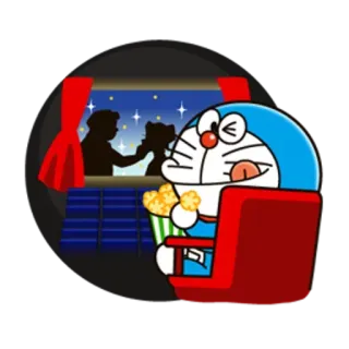 🍿 Doraemon Cartoon, Anime, Katze, Film, Popcorn, Unterhaltung telegram sticker