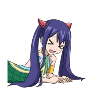 😆 Wendy Marvell Fairy Tail Аниме, Fairy Tail, Венди Марвелл, Мультфильм telegram sticker