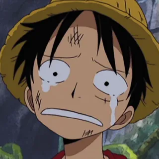 😢 Luffy One Piece Anime, Mangá, Triste, Chorando, Lágrimas, Luffy, One Piece telegram sticker