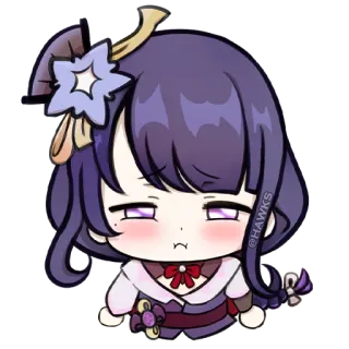 🥺 @HAWKS chibi, sticker, anime, cute, purple hair, smug, purple eyes telegram sticker