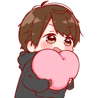 🐾 Anime, Anak laki-laki, Lucu, Hati, Cinta whatsapp sticker