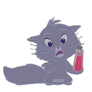💊 แมว, ยา, การ์ตูน, สัตว์, น่ารัก, เวทมนตร์, ดิสนีย์ telegram sticker
