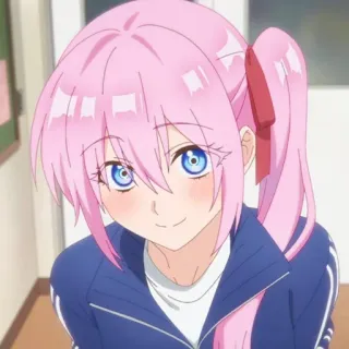 🍧 Anime, Cartoon, Mädchen, Pinke Haare, Charakter, Blaue Augen, Süß telegram sticker