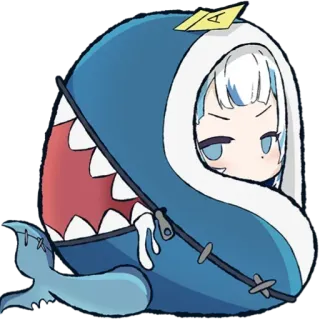 🌏 Gawr Gura Anime, Cartoon, Gawr Gura, Vtuber, Hai, Chibi telegram sticker