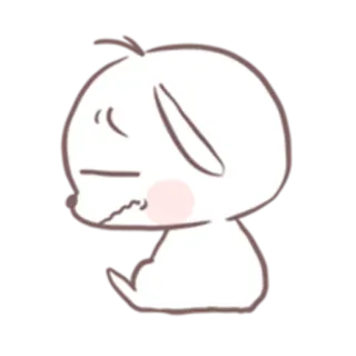 😞 만화, 흰색, 심플, 귀여운, 그림, 동물 telegram sticker