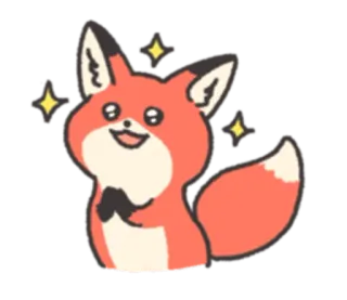 😍 狐狸, 动物, 可爱, 卡通, 快乐 telegram sticker