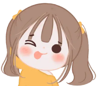 😜 Dessin animé, Anime, Fille, Mignon, Drôle, Illustration, Kawaii whatsapp sticker