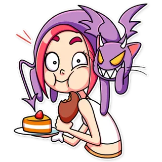 😈 Desenho animado, Personagem, Bolo, Diabo, Fofo, Adesivo telegram sticker
