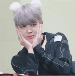 😍 Jimin kpop, idol, schattig, oren, aziatisch, jongen telegram sticker