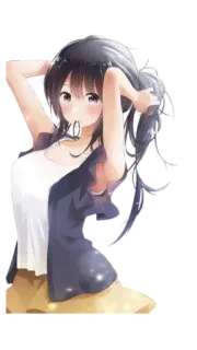 😇 Anime, Ragazza, Ritratto, Arte, Disegno, Illustrazione telegram sticker