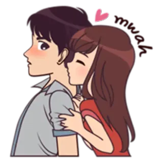💋 You Ok? Paar, Liebe, Umarmung, Cartoon, Romantik, Süß, Herz whatsapp sticker