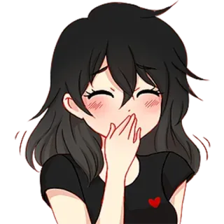 💗 อนิเมะ, เขิน, การ์ตูน, น่ารัก, ผู้หญิง, ยิ้ม telegram sticker