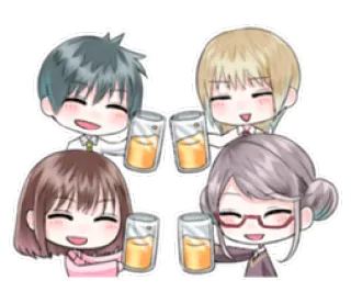 💻 Prost, Toast, Feier, Freunde, Trinken, Cartoon, Anime telegram sticker