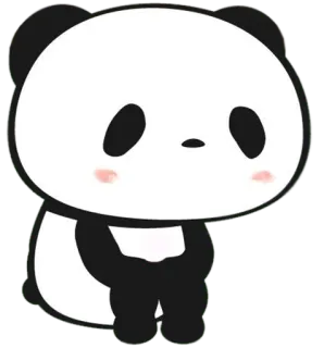 😶 panda, imut, binatang, kartun, kawaii, mamalia whatsapp sticker