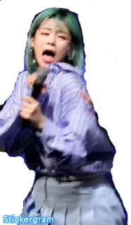 😞 Stickergram 人, 女性, 歌, マイク, k-pop, アイドル, エンタメ telegram sticker