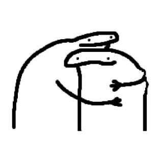 ✨ stick figures, hug, affection, meme, funny, cartoon telegram sticker