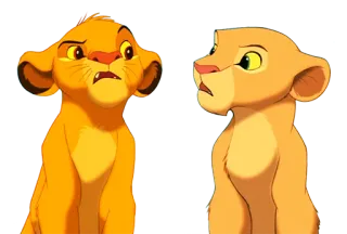 😰 Simba and Nala The Lion King lion, lion king, disney, cartoon whatsapp sticker