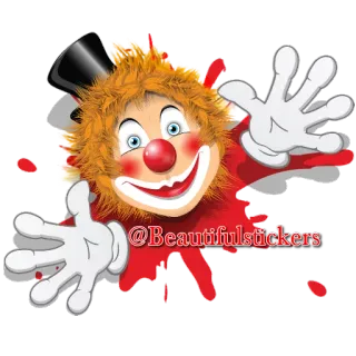 🤡 @Beautifulstickers palhaço, adesivo, arte, engraçado telegram sticker