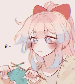 🧼 Anime, Cartoon, Süß, Mädchen, Zeichnung, Stricken, Figur, Kawaii telegram sticker