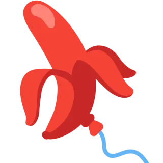🎈 กล้วย, สีแดง, ผลไม้, เปลือก, ภาพพิกเซล telegram sticker