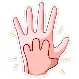 👋 main, geste, symbole, dessin animé, autocollant, contour telegram sticker