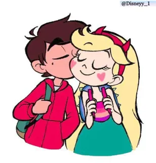 💕 Star Butterfly @Disneyy_1 beijo, amor, relacionamento, desenho animado, estrela, romântico, abraço whatsapp sticker