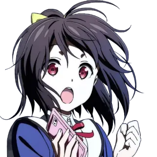 😮 Anime, Surpris, Personnage, Fille, Portable telegram sticker