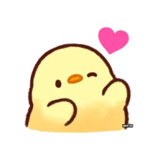 🥰 chick, kawaii, cute, animal, heart, love telegram sticker