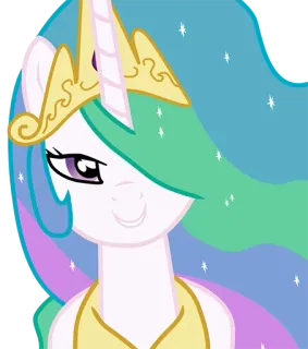 😏 Princess Celestia My Little Pony my little pony, принцесса селестия, пони, селестия, мультфильм, анимированный, дружба - это чудо telegram sticker
