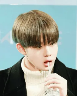 🌦 man, person, portrait, drinking, korean, idol telegram sticker