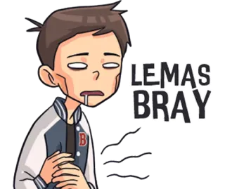 😨 LEMAS BRAY Animé, Épuisé(e), Dessin animé, Mème telegram sticker