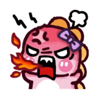 😄 wütend, Cartoon, süß, Feuer, Wutmonster whatsapp sticker