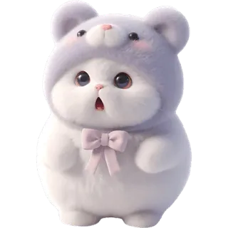 😱 gato, lindo, animal, esponjoso, kawaii, osito de peluche, dibujo animado telegram sticker