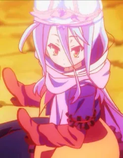 😐 Shiro No Game No Life Anime, Shiro, No Game No Life, dễ thương, kawaii, Manga whatsapp sticker