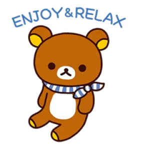 🐻 ENJOY & RELAX หมี, ผ่อนคลาย, สนุก, น่ารัก, การ์ตูน telegram sticker
