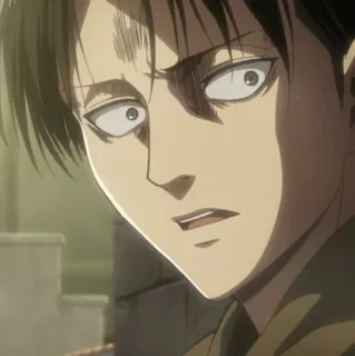 🏹 Levi Ackerman Attack on Titan Anime, Manga, Poważny, Levi, Levi Ackerman, Atak Tytanów, Postać telegram sticker