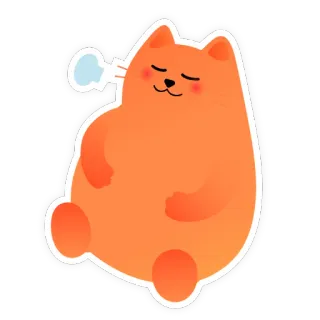 🍣 кот, милый, сонный, мультфильм, животное, расслабленный telegram sticker